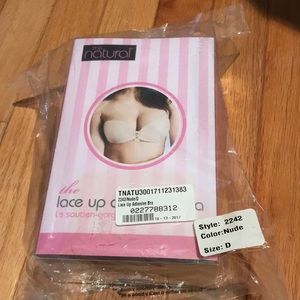 The lace up adhesive bra